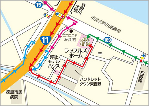 ラッフルズホーム完成見学会地図